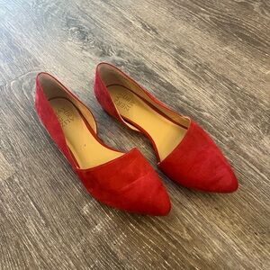 Naturalizer Red Flats Elegant Suede Loafers